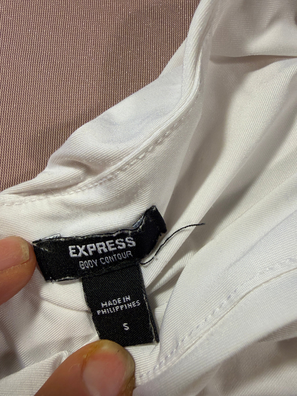 Express Body Contour White Ruched Wrap Bodysuit