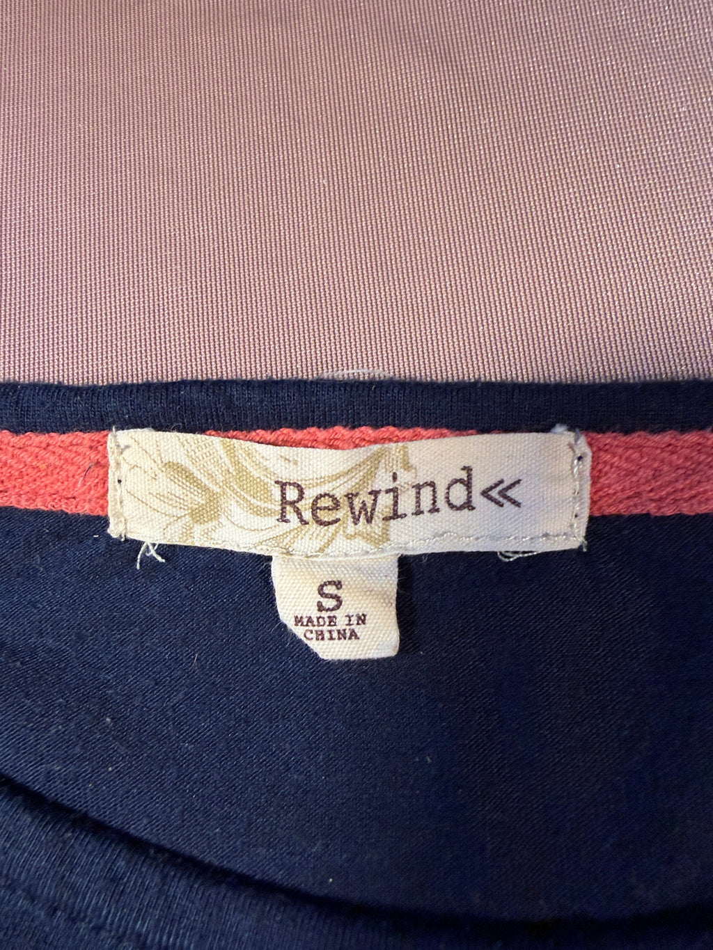 Rewind Navy Ikat Mixed Media Top
