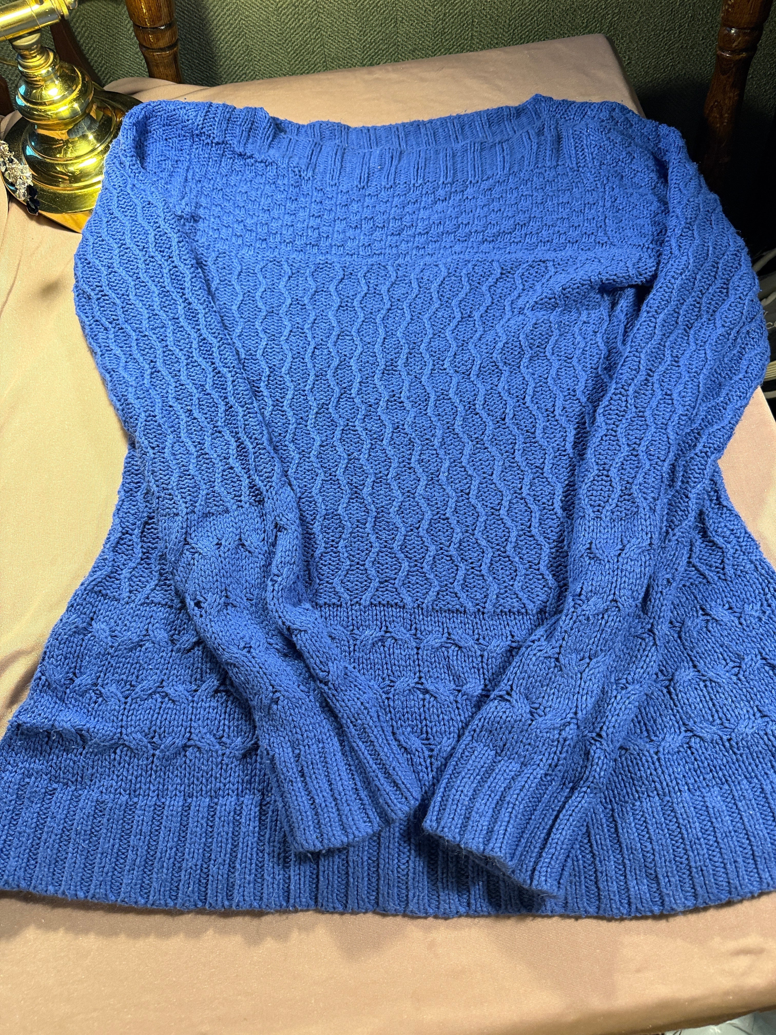 Croft & Barrow Blue Cable Knit Sweater – Size Small