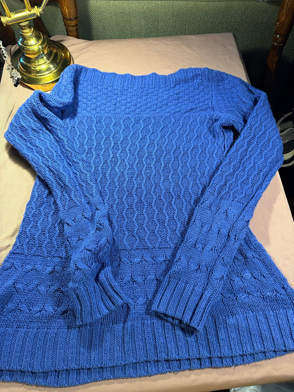 Croft & Barrow Blue Cable Knit Sweater – Size Small