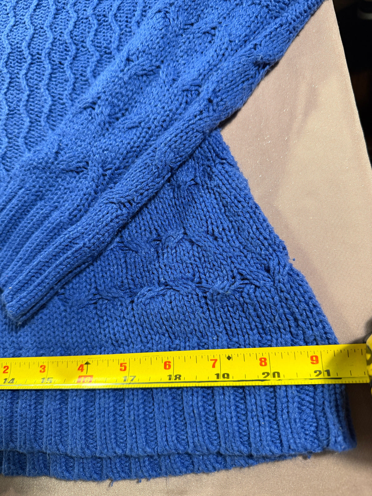 Croft & Barrow Blue Cable Knit Sweater – Size Small