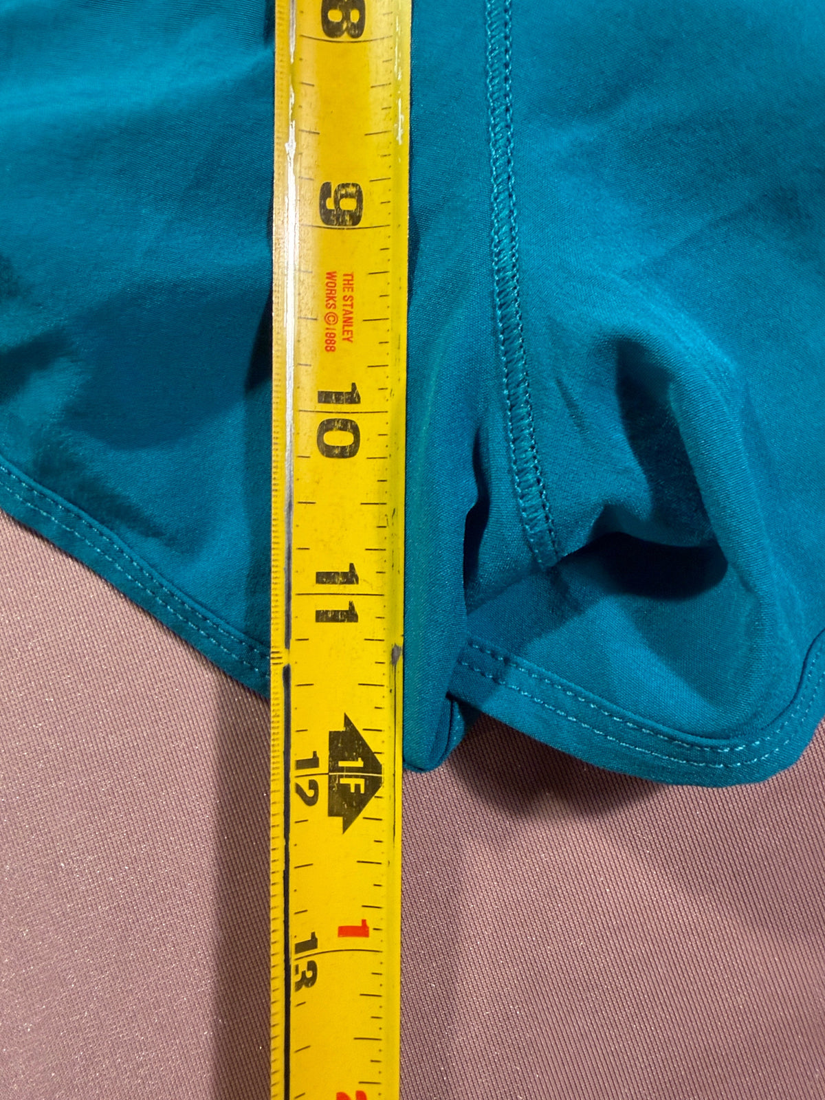 Champion Teal Athletic Shorts with Gray Waistband – Size Small