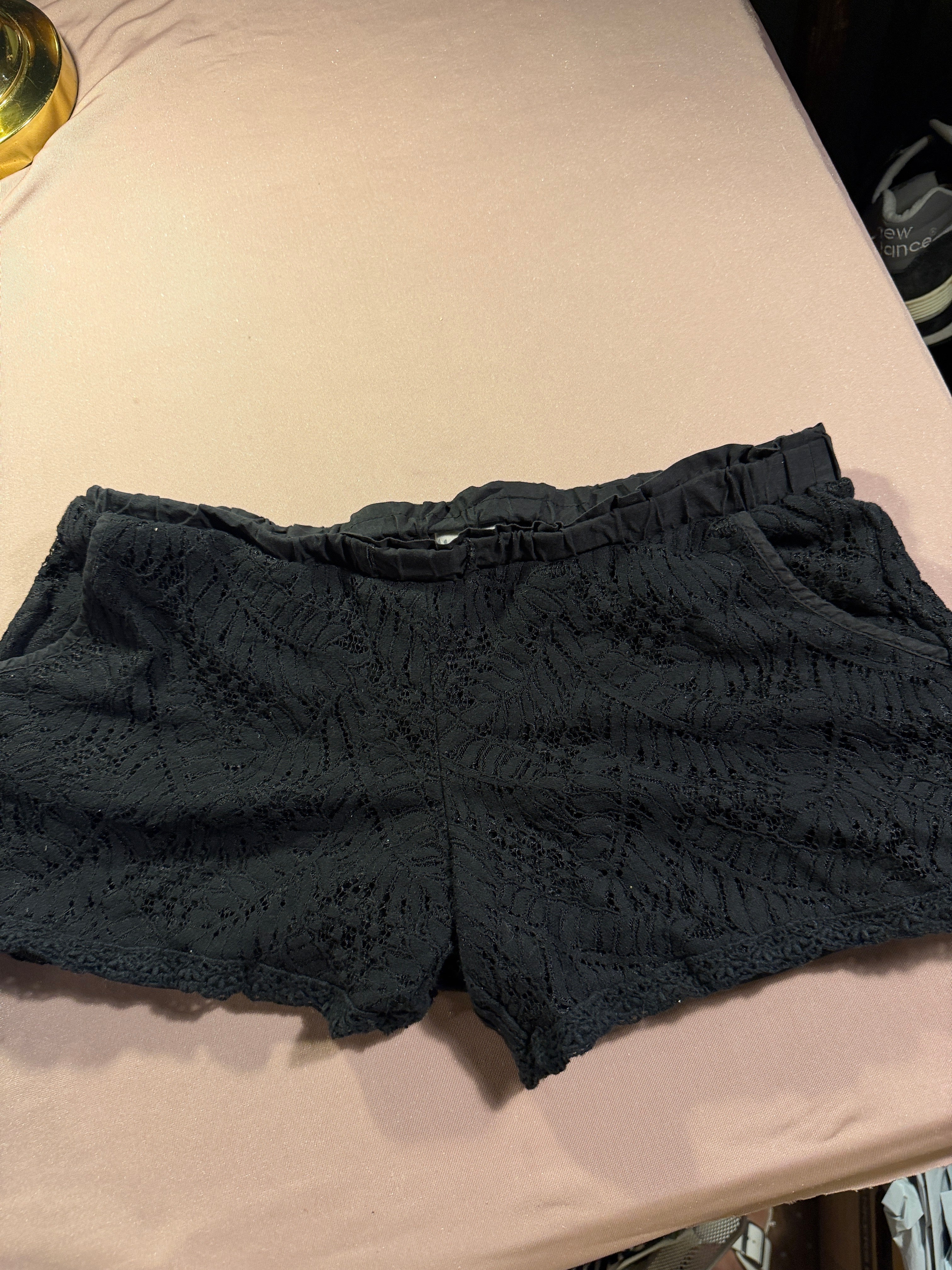 Jolt Black Lace Overlay Shorts
