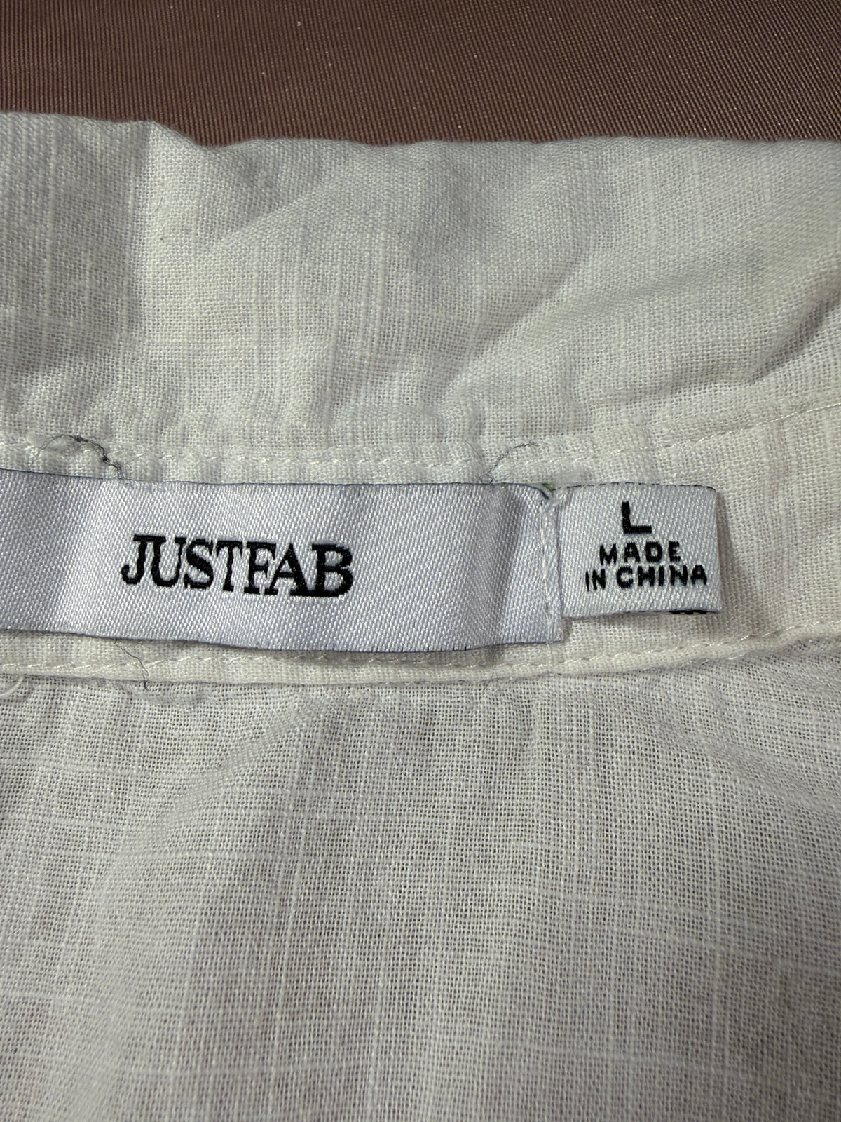 JustFab Sleeveless Tie-Front Button-Down Blouse – White, Size L