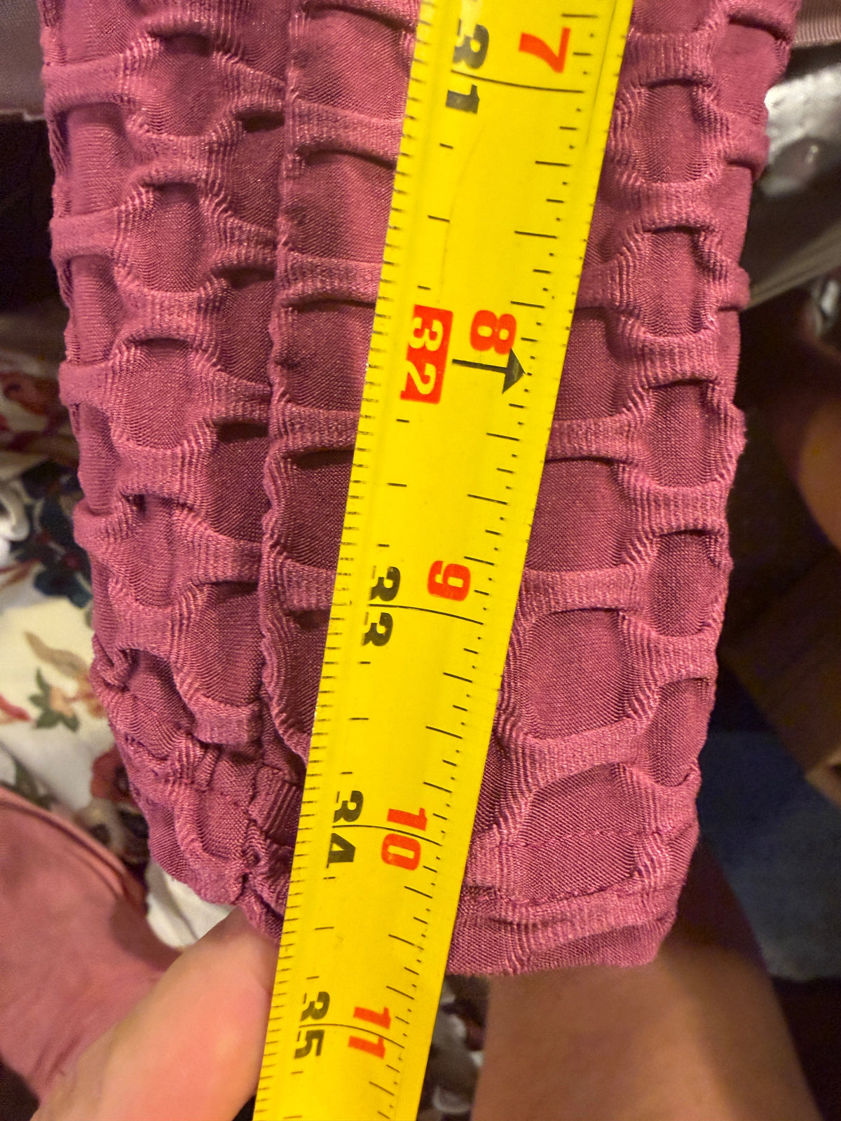 Pink Textured Scrunch Leggings