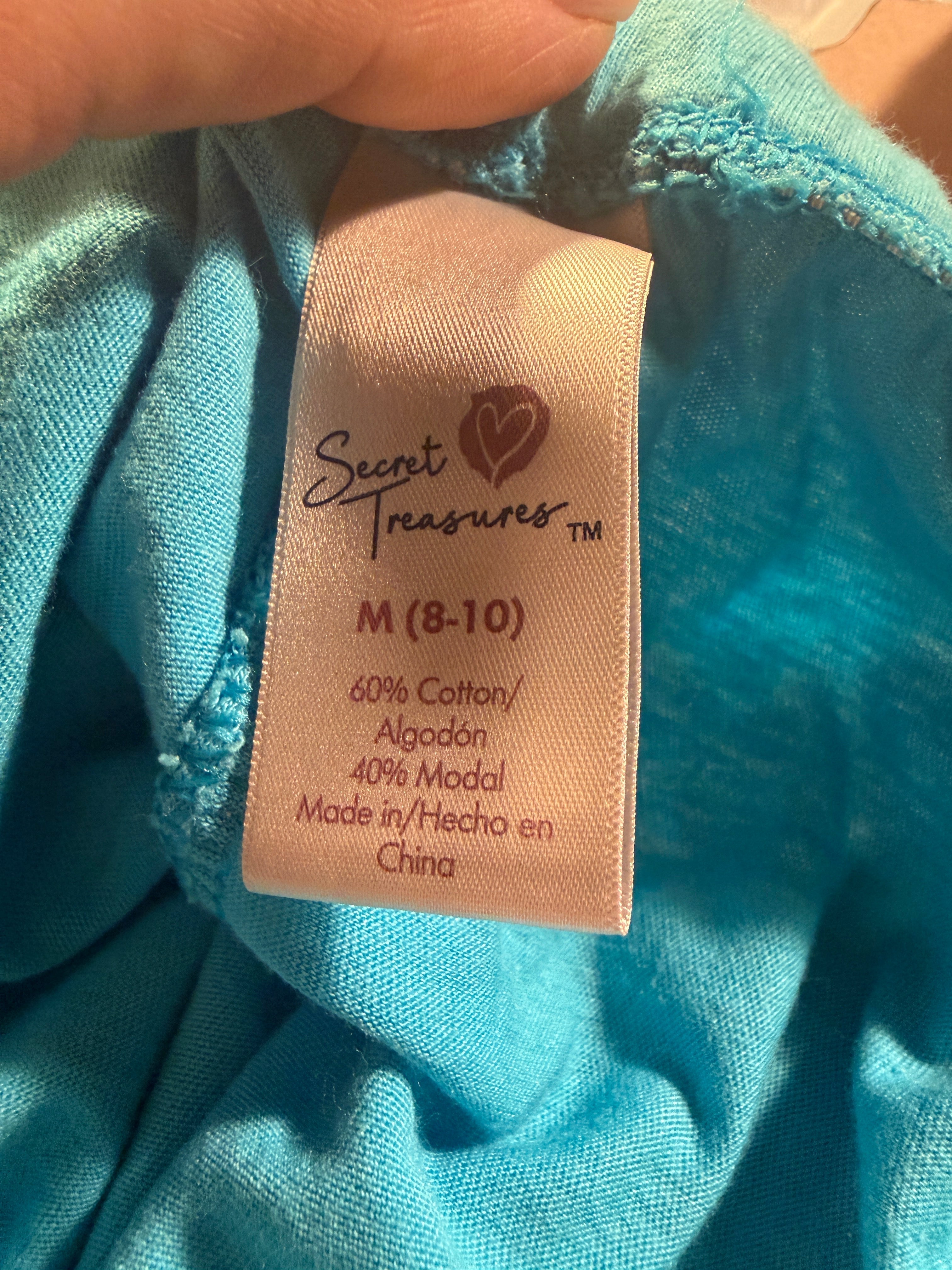 Secret Treasures Turquoise Drawstring Shorts – Size M (8-10)