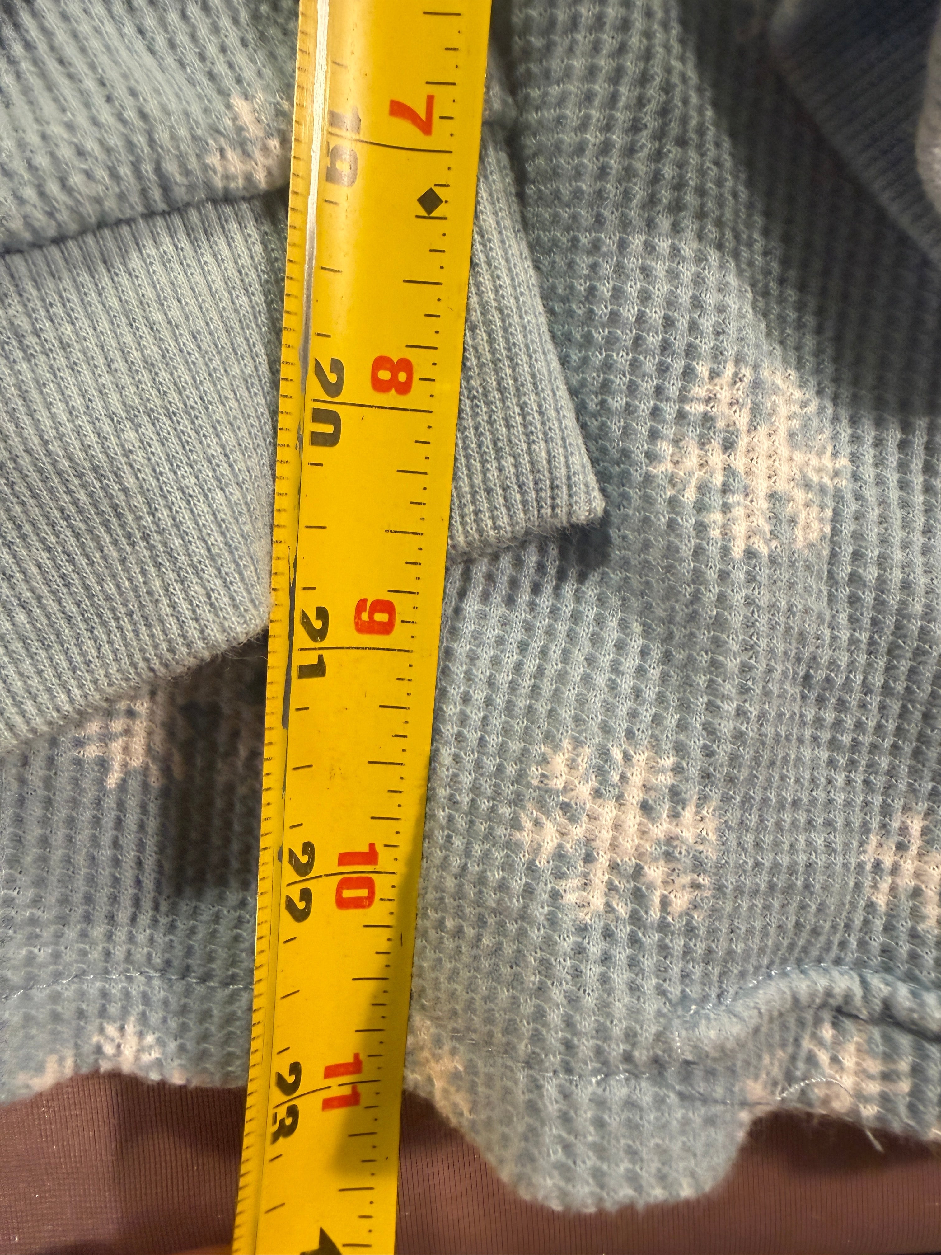 Serra Snowflake Waffle Knit Henley Top – Size L