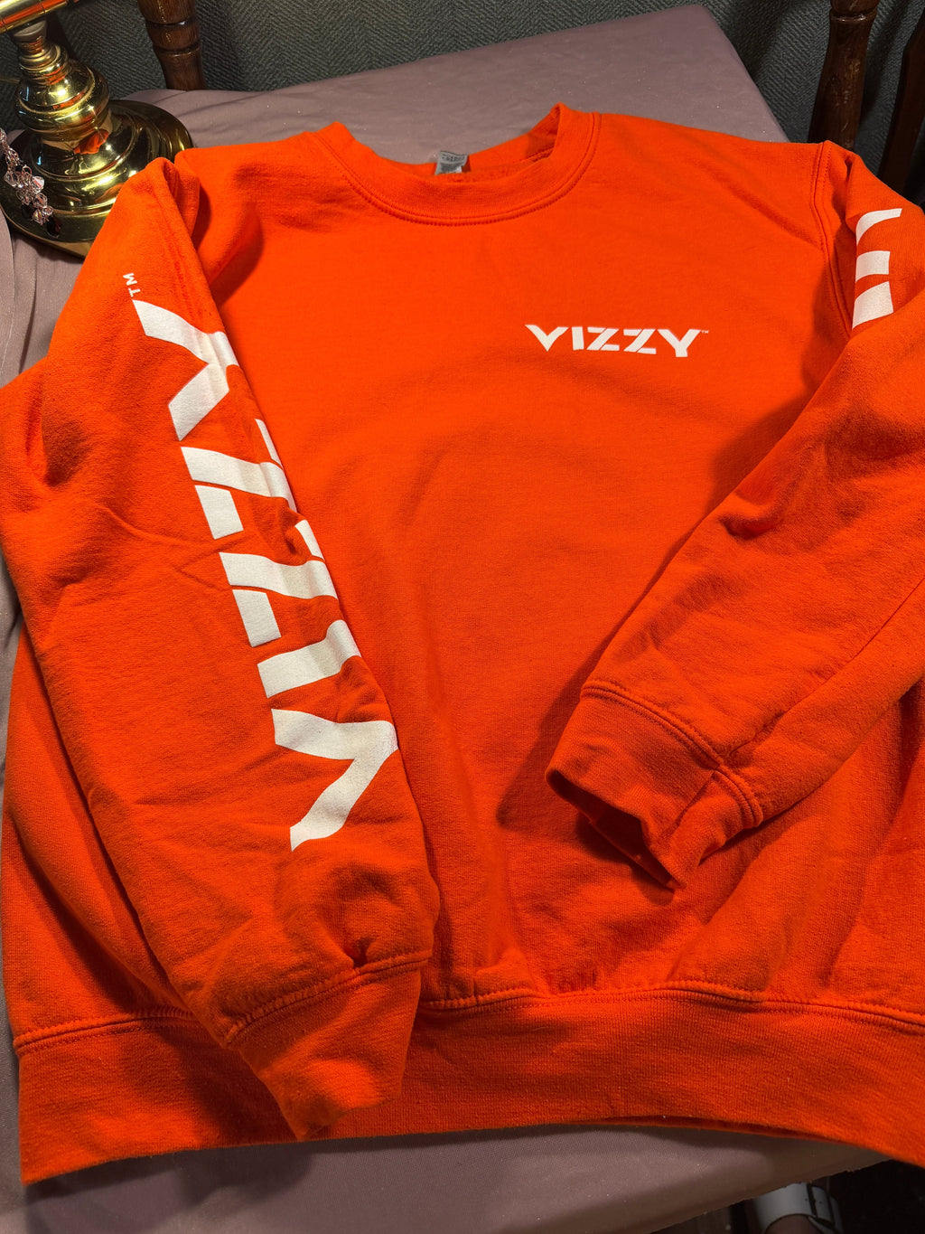 Vizzy Orange Crewneck Sweatshirt