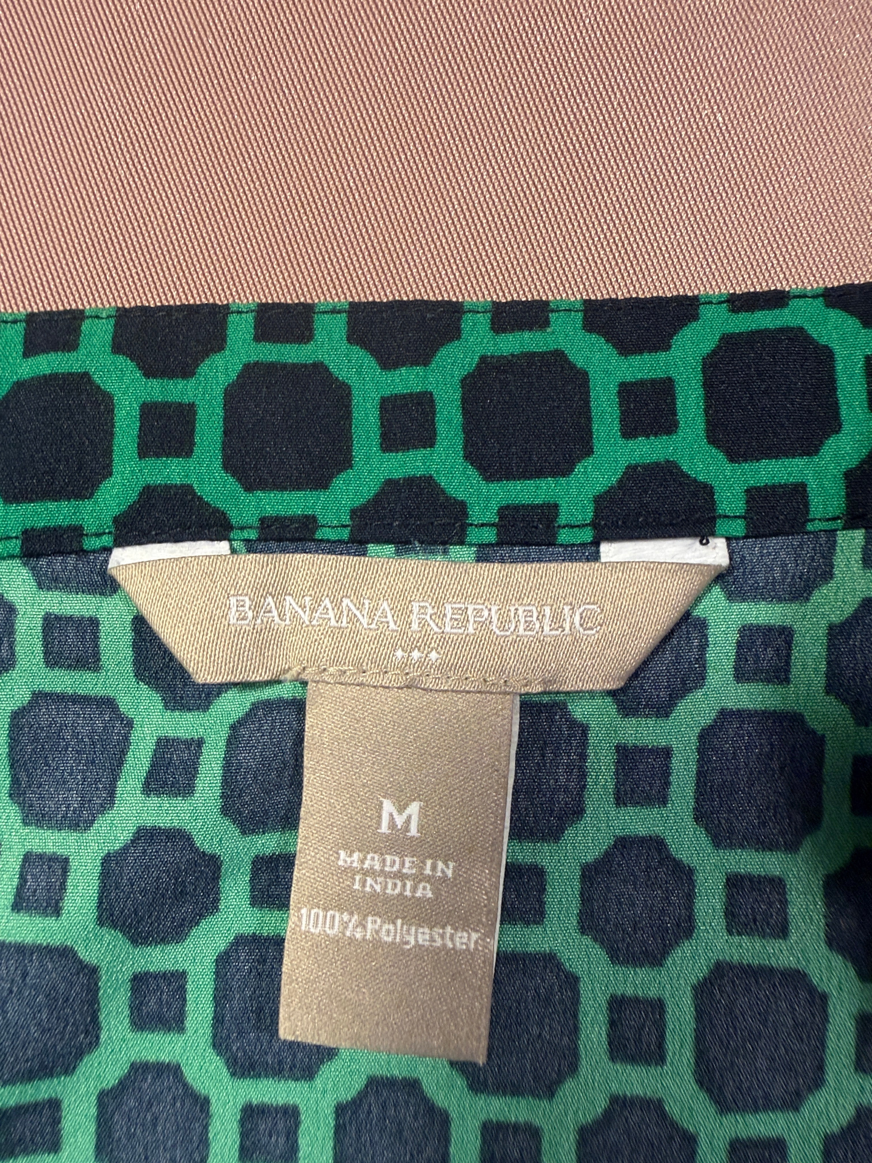 Banana Republic Green & Navy Geo Print Tank Top