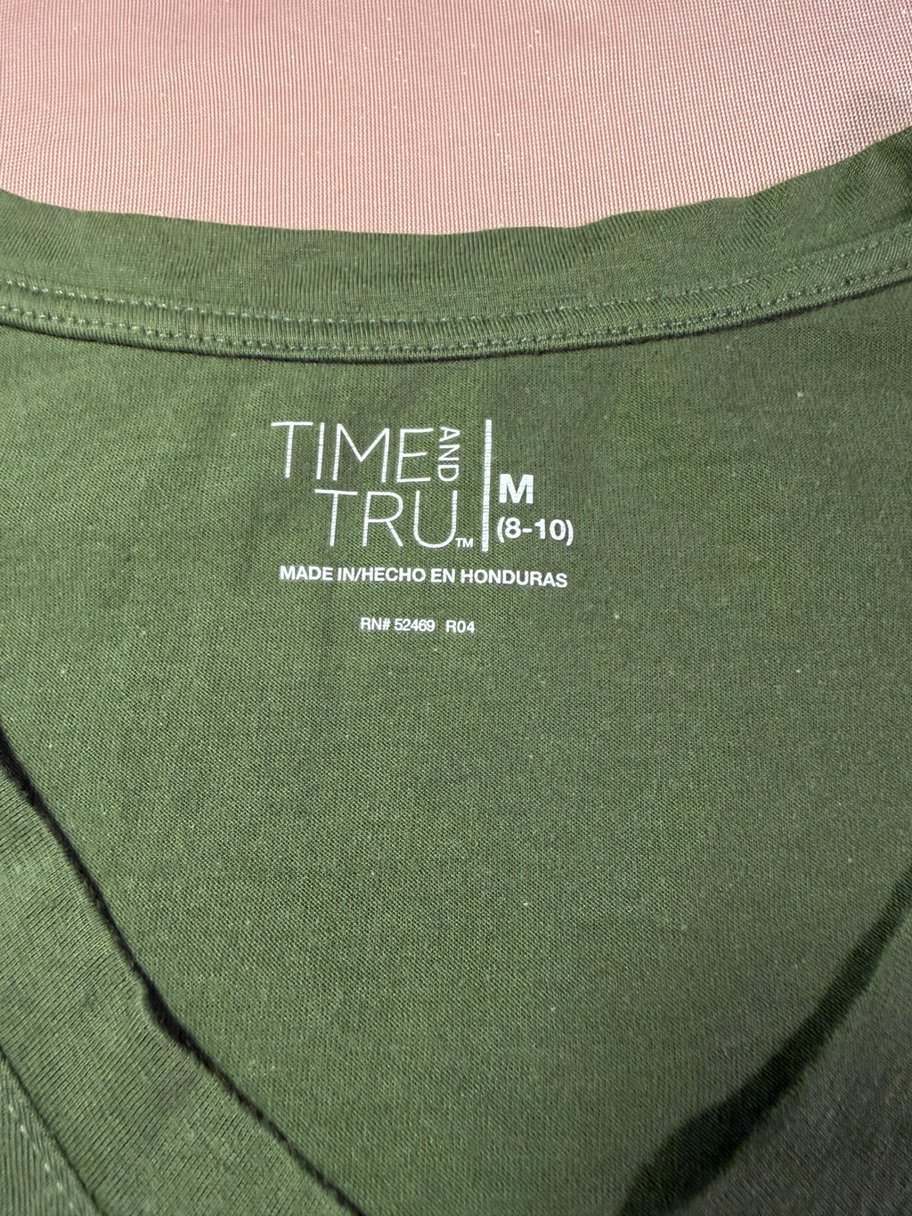 Olive Green V-Neck Tee – Time and Tru