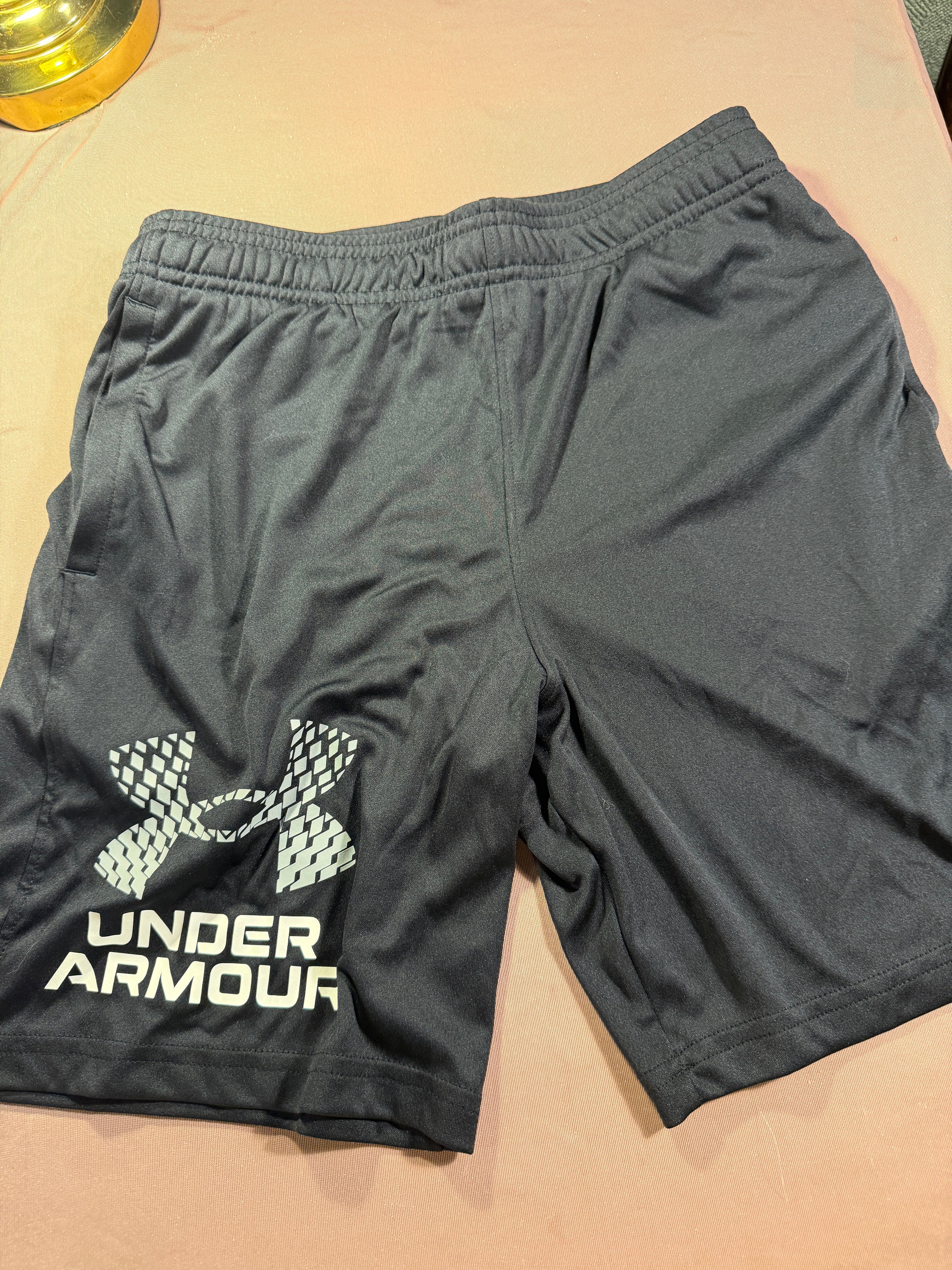 Under Armour Youth Athletic Shorts – Dark Gray, Size YL