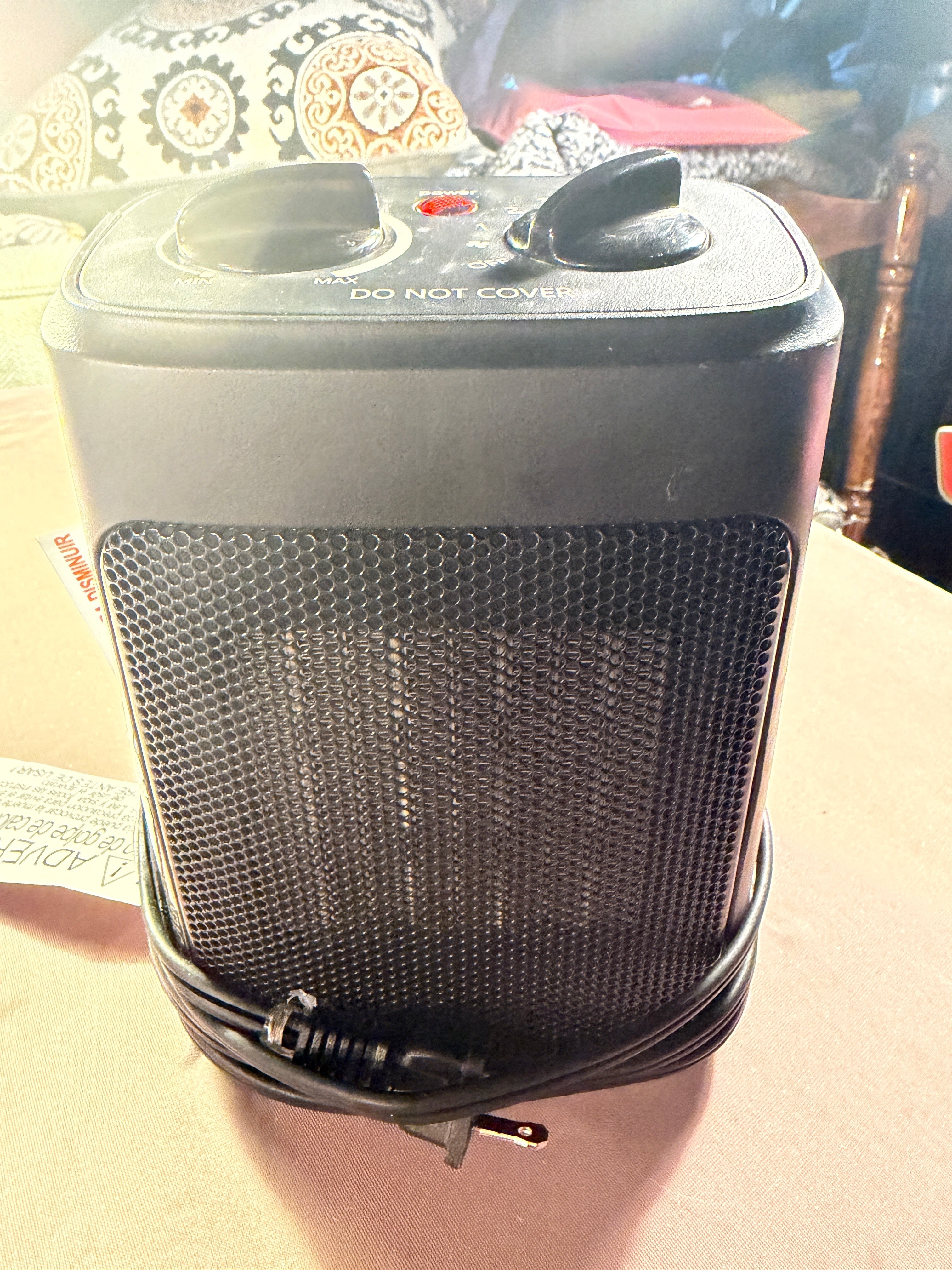 Portable Ceramic Space Heater with Fan – 3-Speed