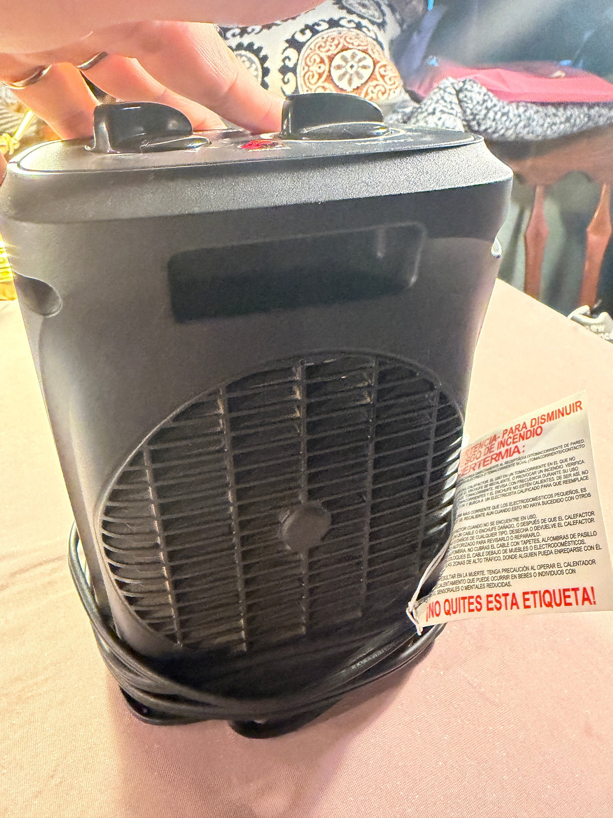 Portable Ceramic Space Heater with Fan – 3-Speed