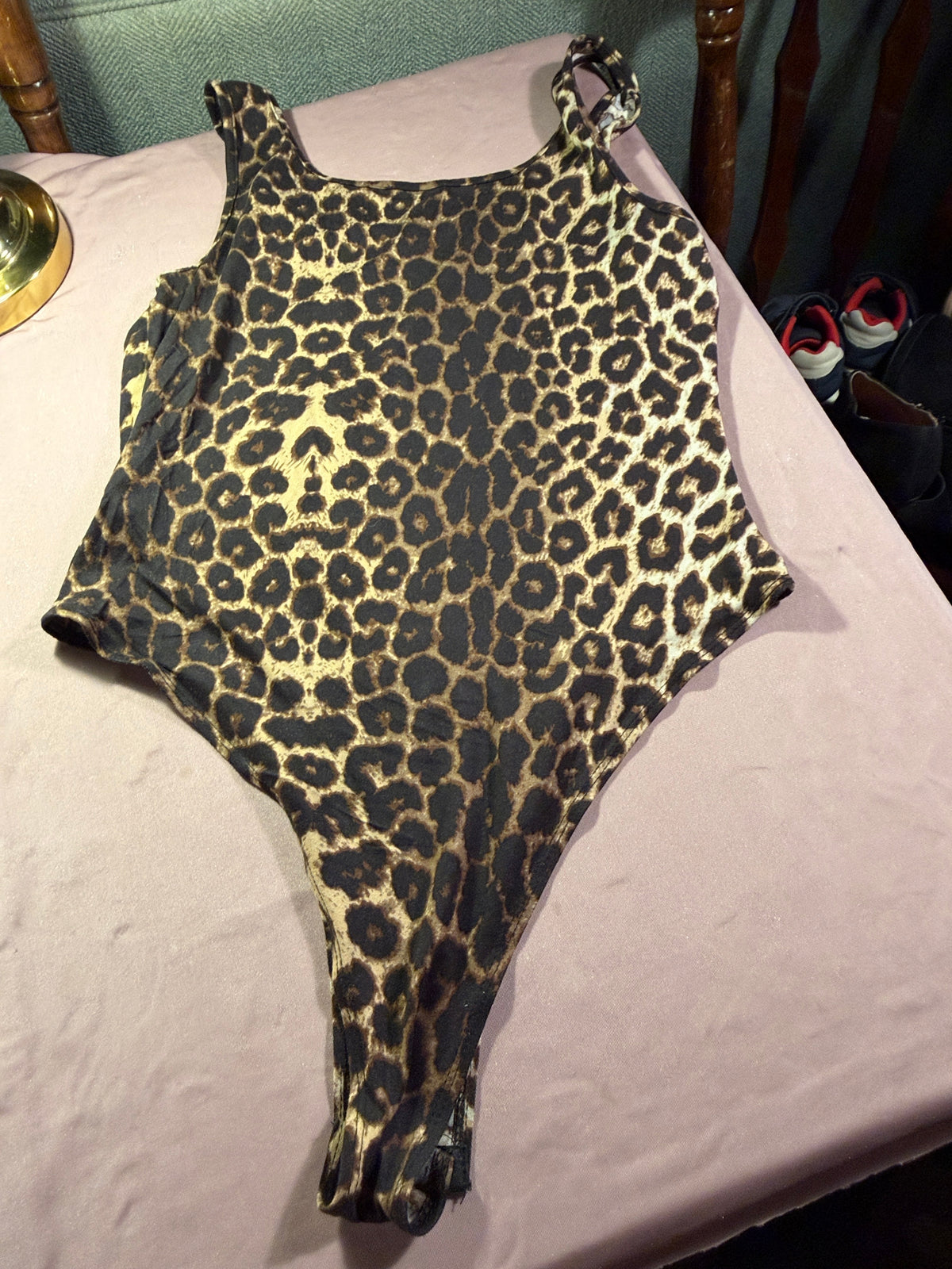SHEIN Leopard Print Tank Bodysuit – Size L (8/10)