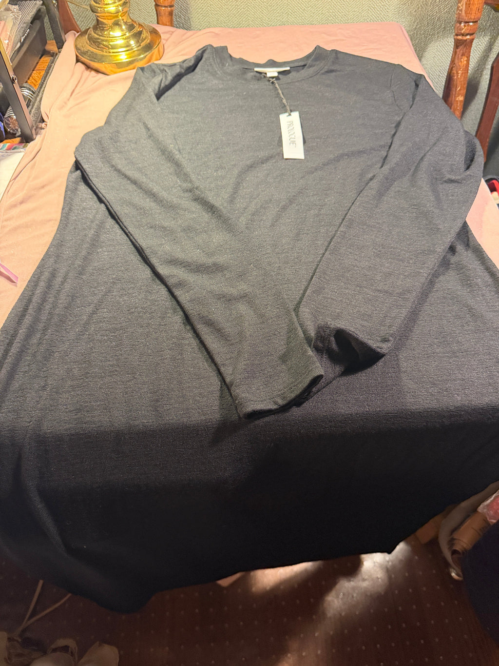Prologue Long Sleeve T-Shirt Dress – Charcoal Gray