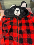 Modern Lux Buffalo Plaid Bear Hoodie One-Piece Pajamas