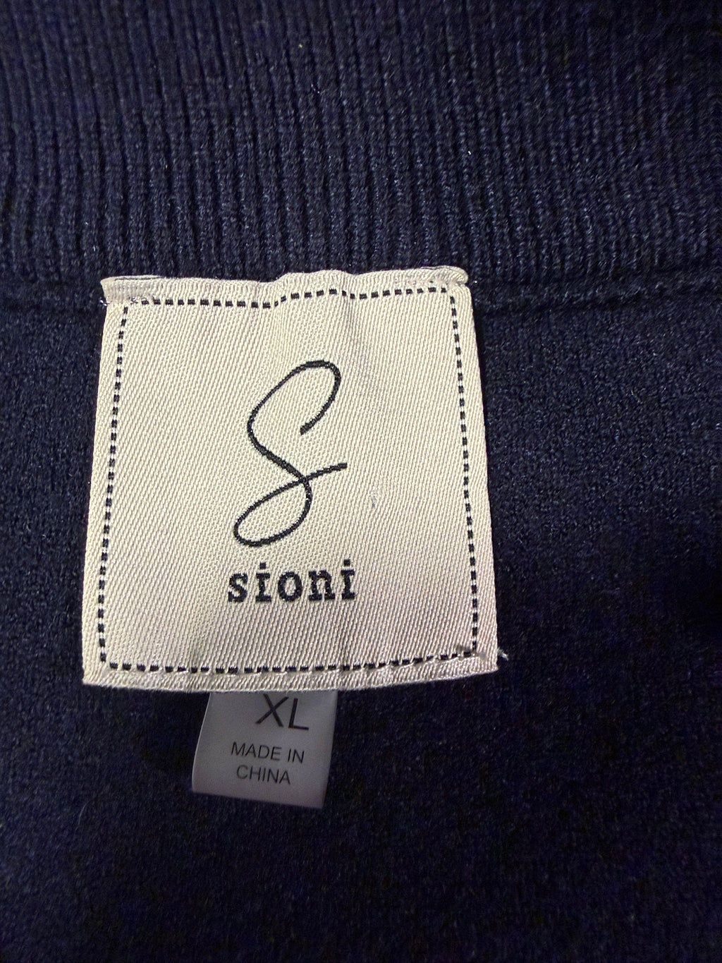 Sioni Navy Blue Zip-Up Bomber Jacket – XL