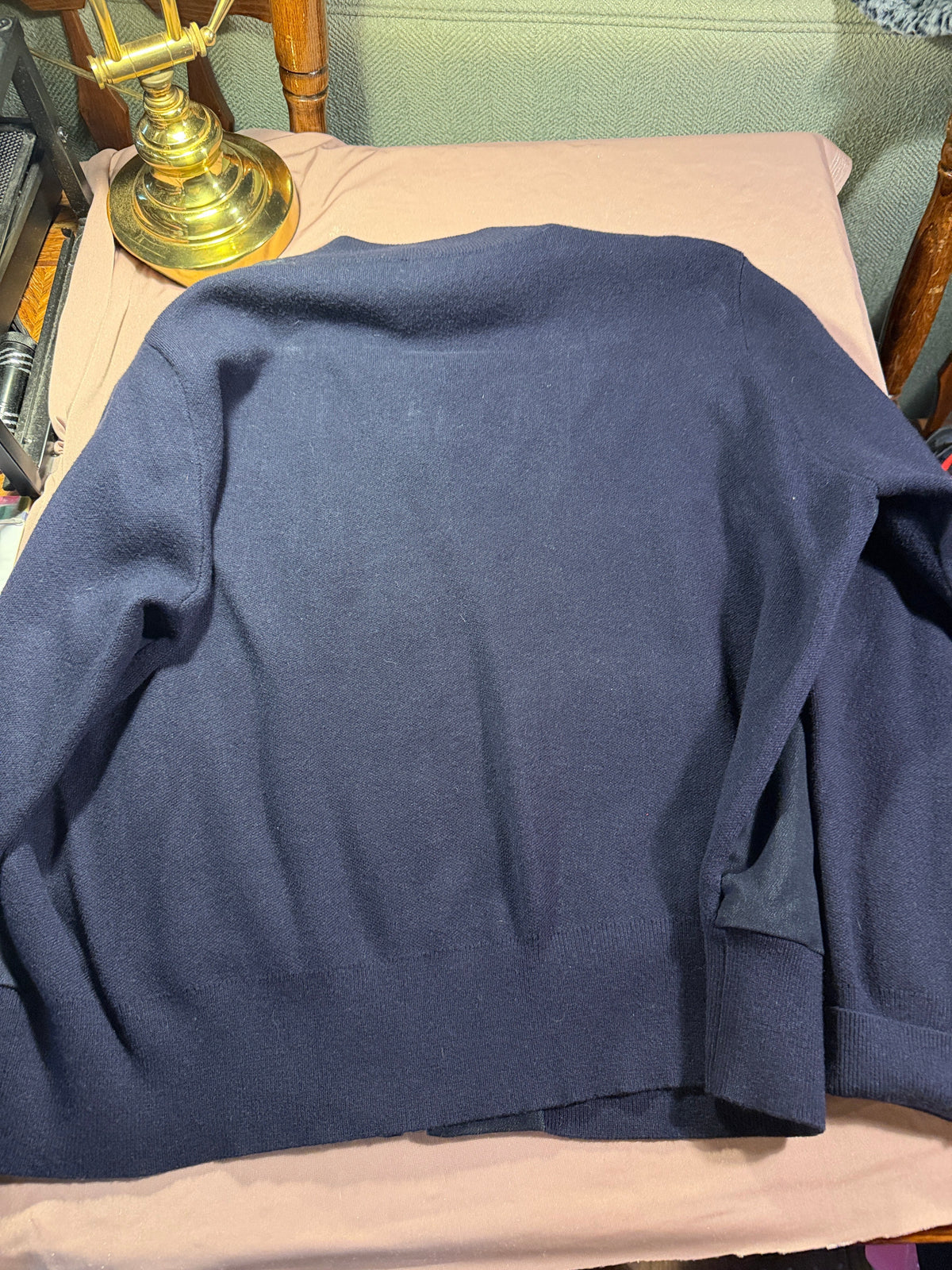 Sioni Navy Blue Zip-Up Bomber Jacket – XL