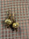 Leopard Jasper & Gold Dangle Earrings