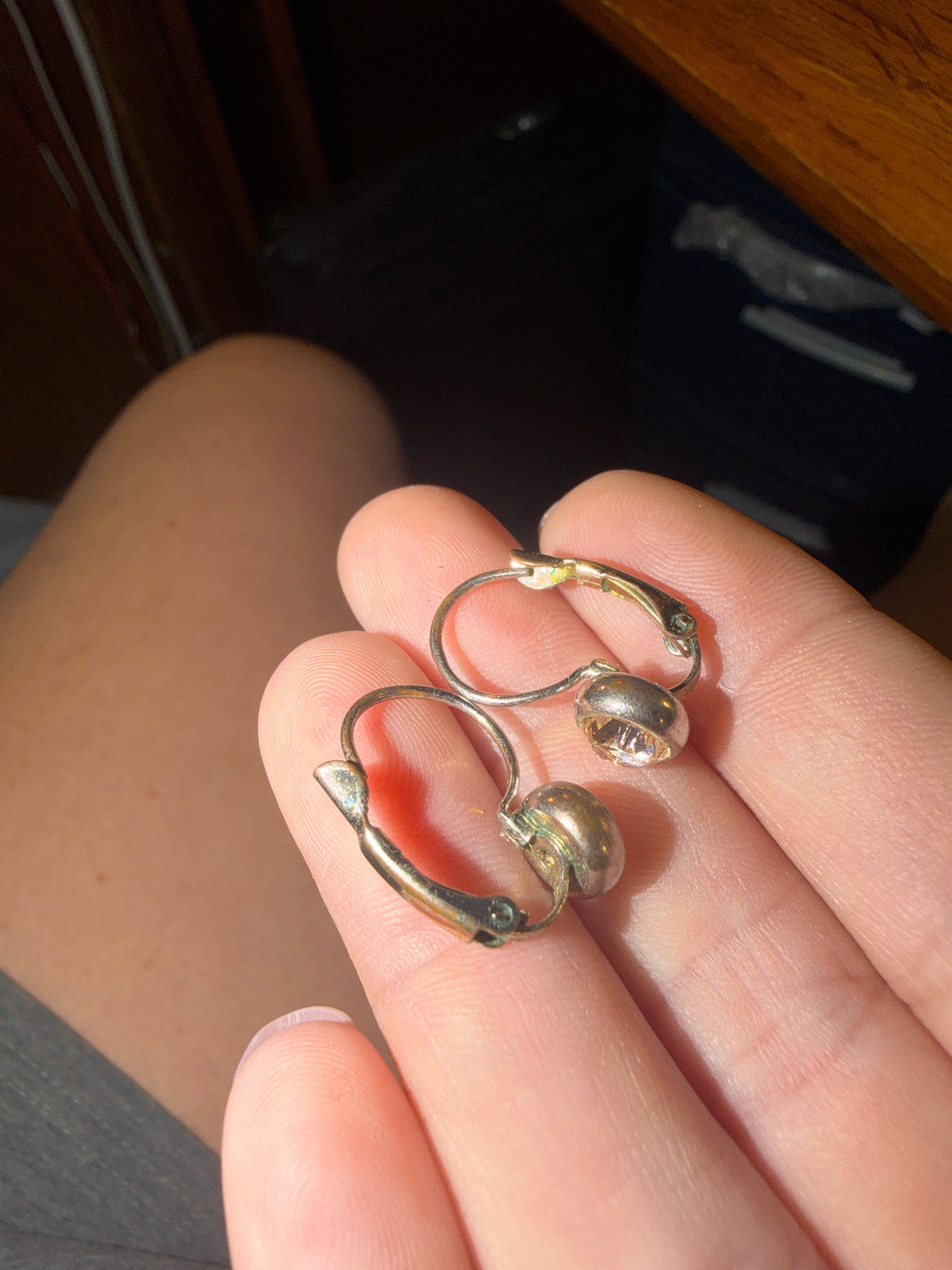 Crystal Bezel Lever-Back Drop Earrings