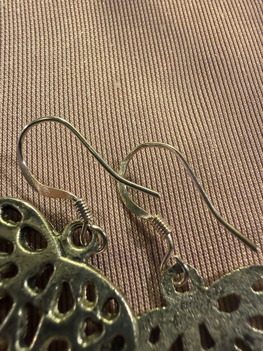 Antique Silver Filigree Heart Drop Earrings