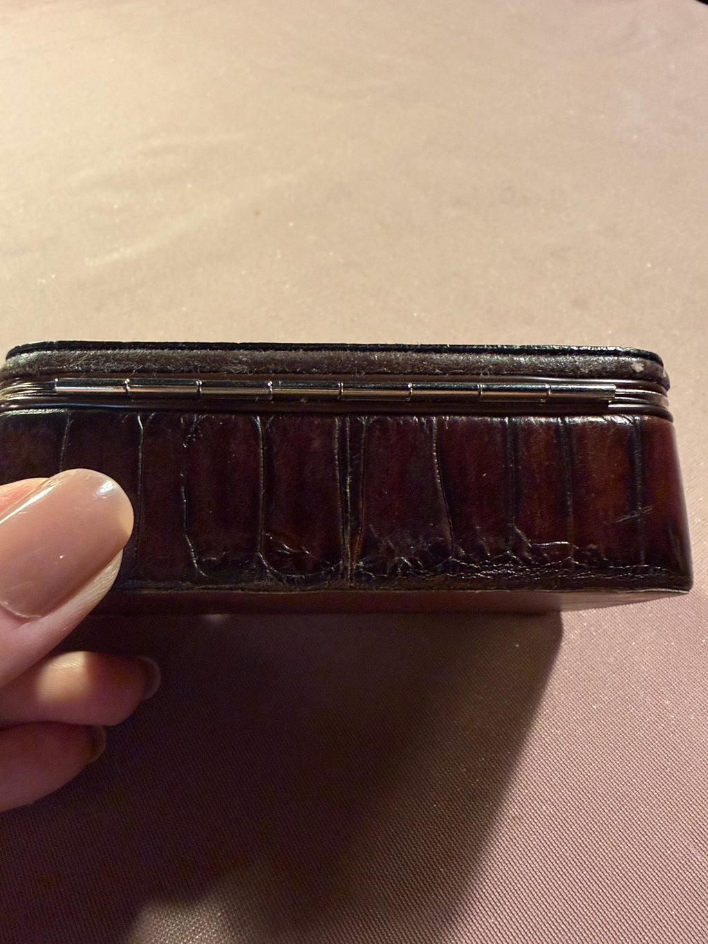 Vintage Crocodile Leather Hinged Box