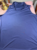Navy Blue Sleeveless Polo Top – XXL