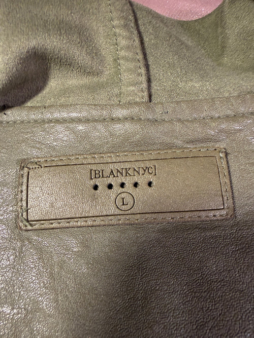BLANKNYC Olive Green Vegan Leather Jacket – Size L