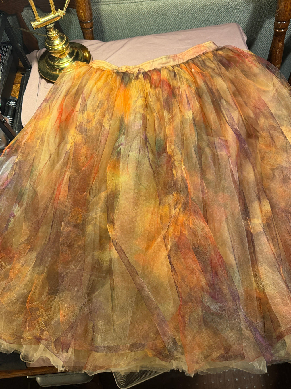 Watercolor Tulle Midi Skirt