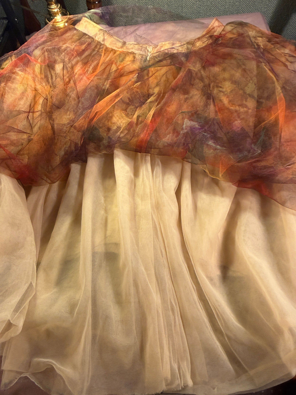 Watercolor Tulle Midi Skirt