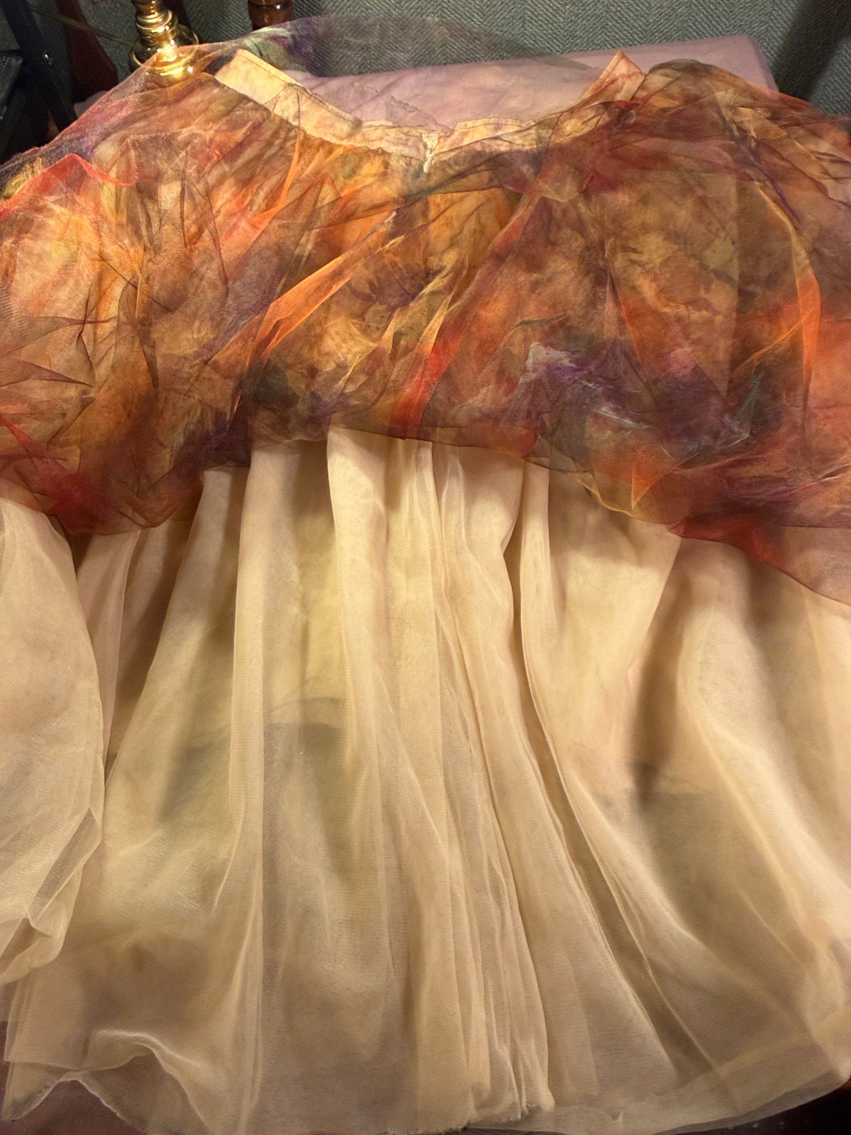 Watercolor Tulle Midi Skirt