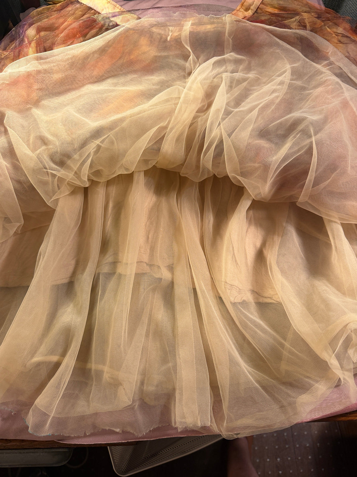 Watercolor Tulle Midi Skirt