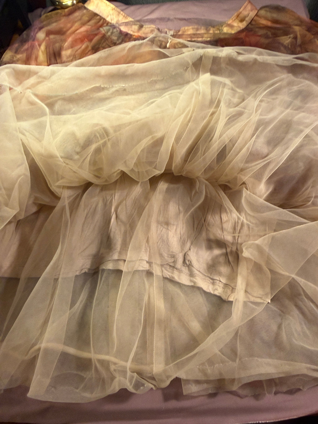 Watercolor Tulle Midi Skirt