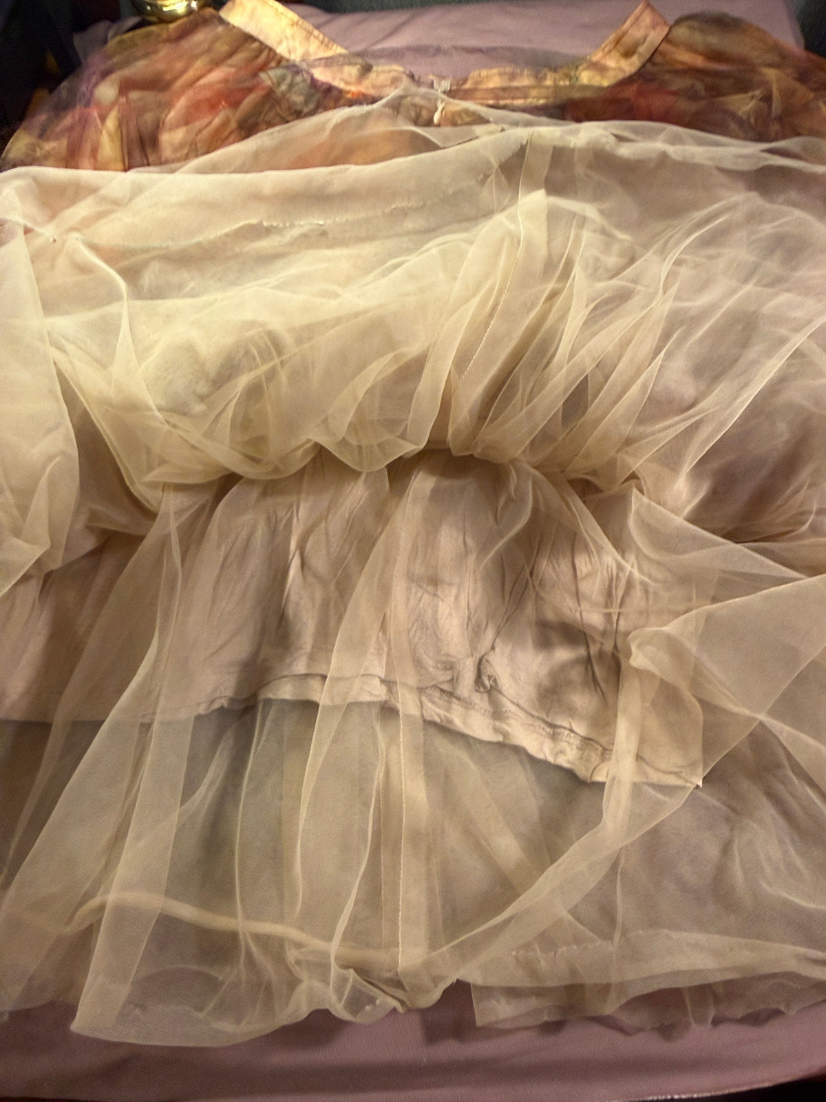 Watercolor Tulle Midi Skirt