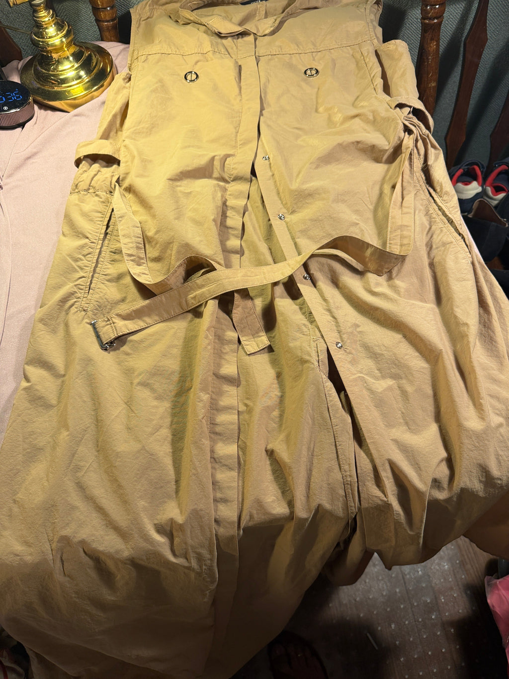 System Khaki Utility Shirt Dress – Belted, Sleeveless