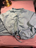Sage Green Windbreaker Pullover with Drawstring Hem