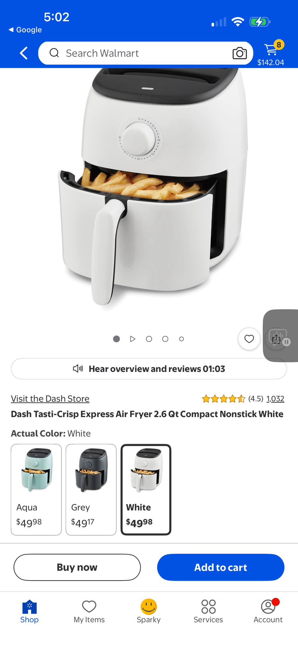 Dash Tasti-Crisp Express Air Fryer 2.6 Qt – White/Black