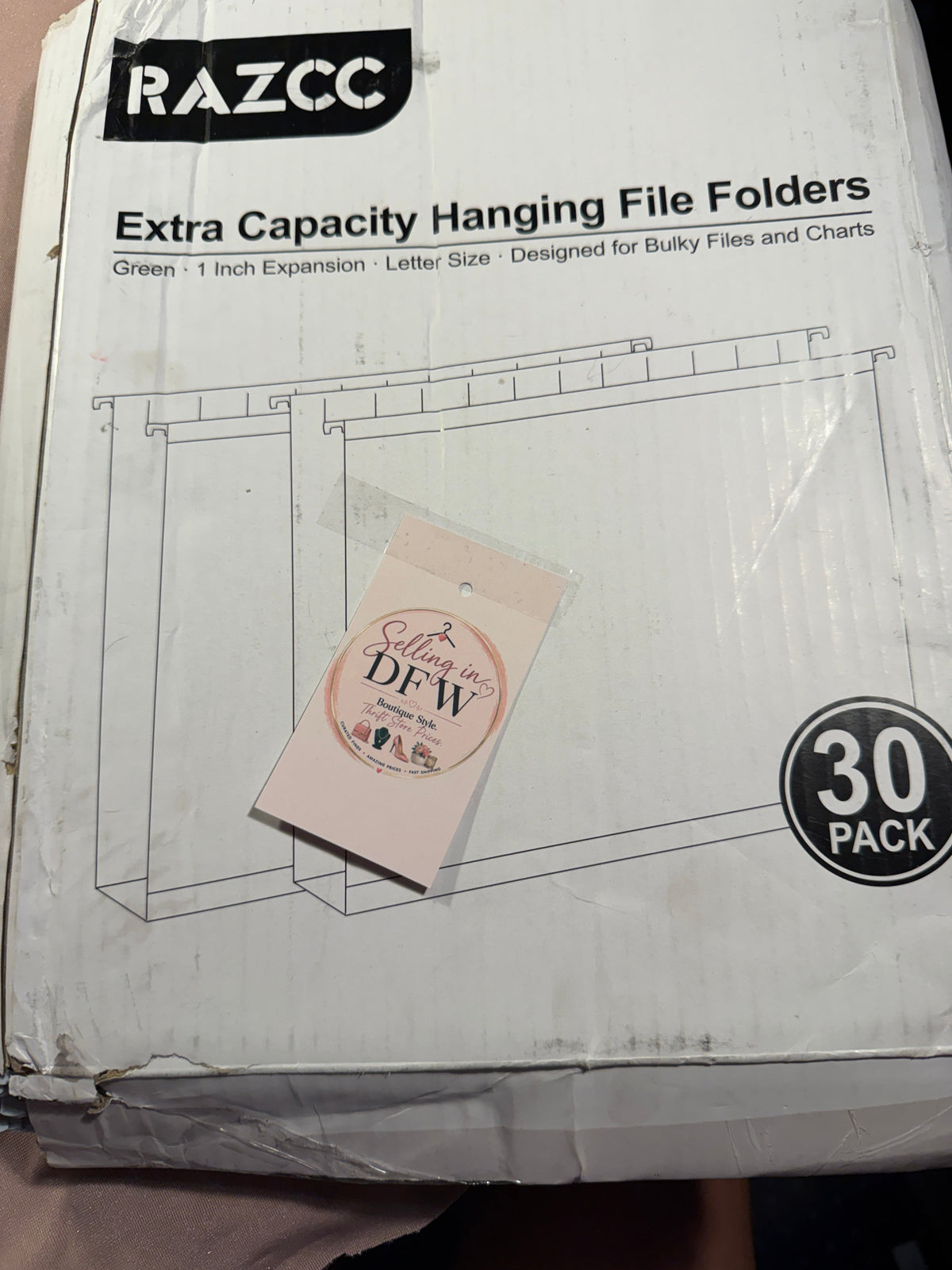 RAZCC Extra Capacity Hanging File Folders – 30 Pack