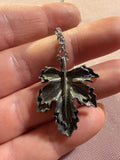 Vintage Silver Maple Leaf Pendant Necklace