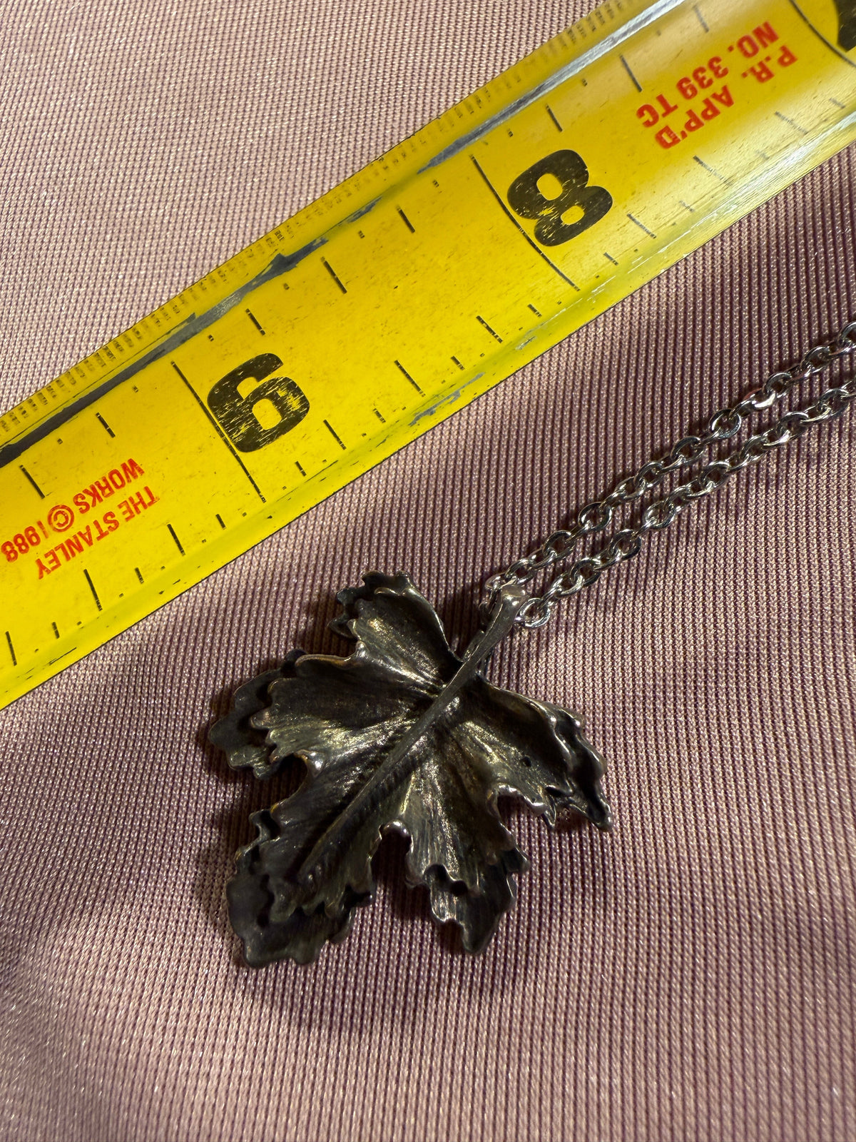 Vintage Silver Maple Leaf Pendant Necklace