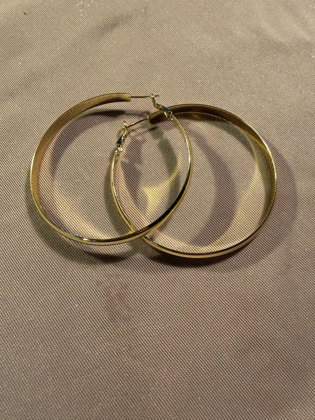 Gold Flat Hoop Earrings – S925