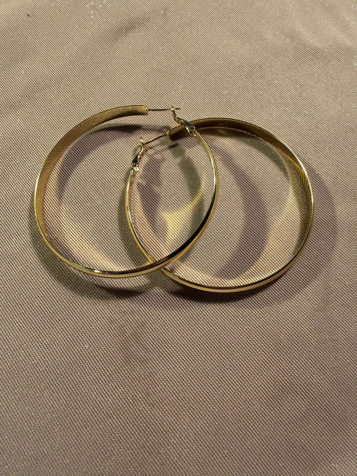 Gold Flat Hoop Earrings – S925