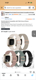 Stretchy Nylon Watch Bands for Fitbit Versa 4 / Sense 2 / Versa 3 — 5 Pack