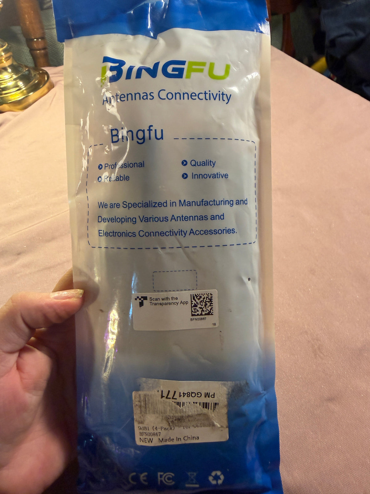 Bingfu 9dBi Dual Band WiFi Antenna 4-Pack – RP-SMA Male Connector