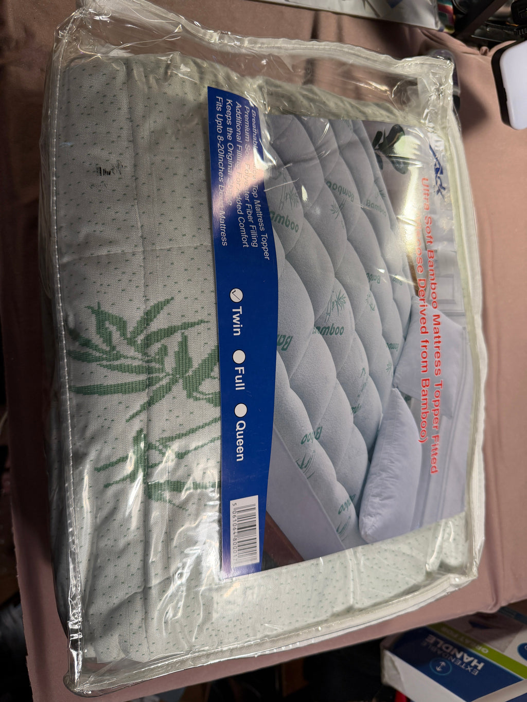 Ultra Soft Bamboo Mattress Topper – Fitted (Twin)