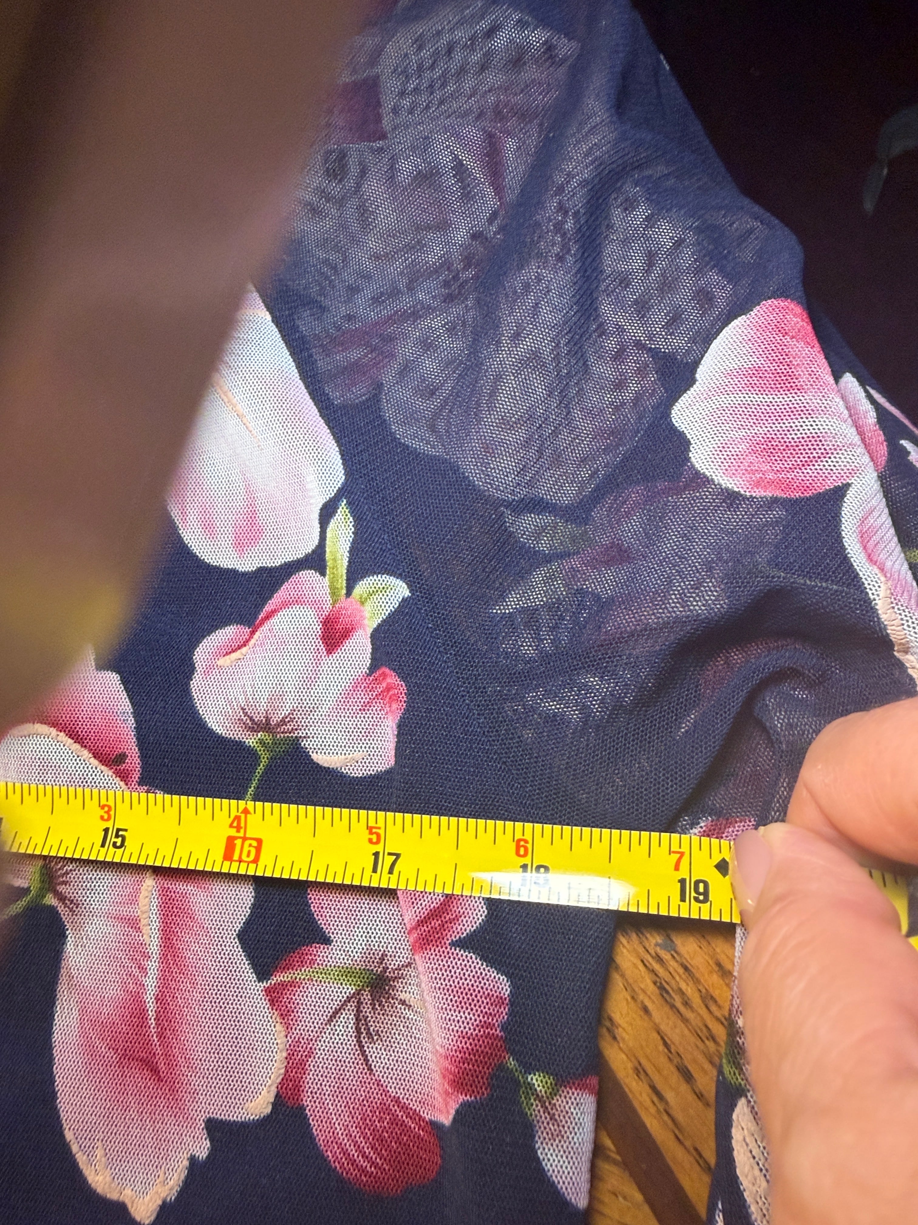 Espresso Floral Navy Blouse – Size M