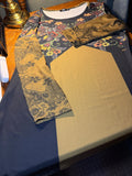 Lily by Firmiana Women's Boho Floral Color Block 3/4 Sleeve Top – L/XL