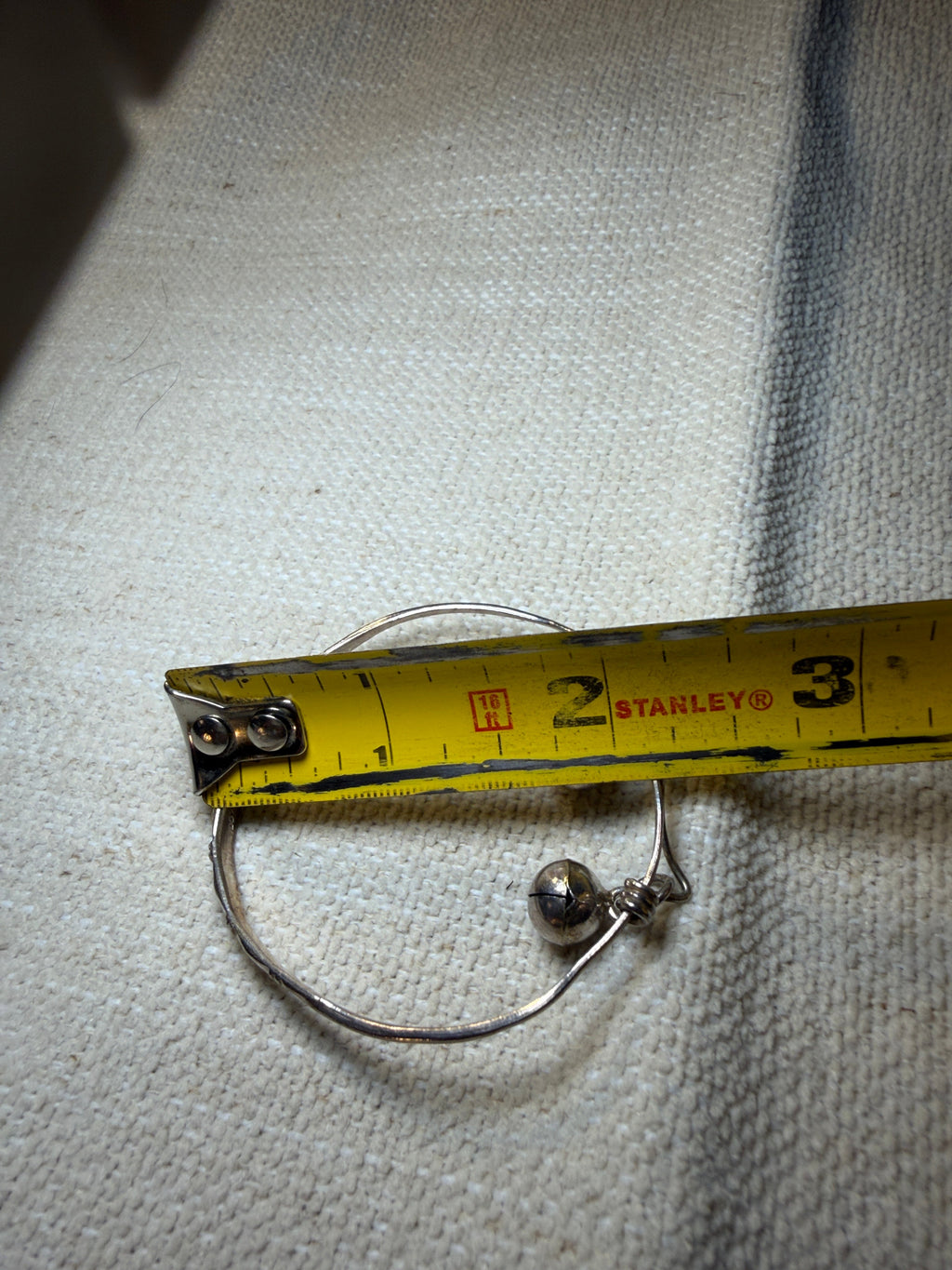 Silver Childs Wire Bangle Bracelet with Double Ball Charms