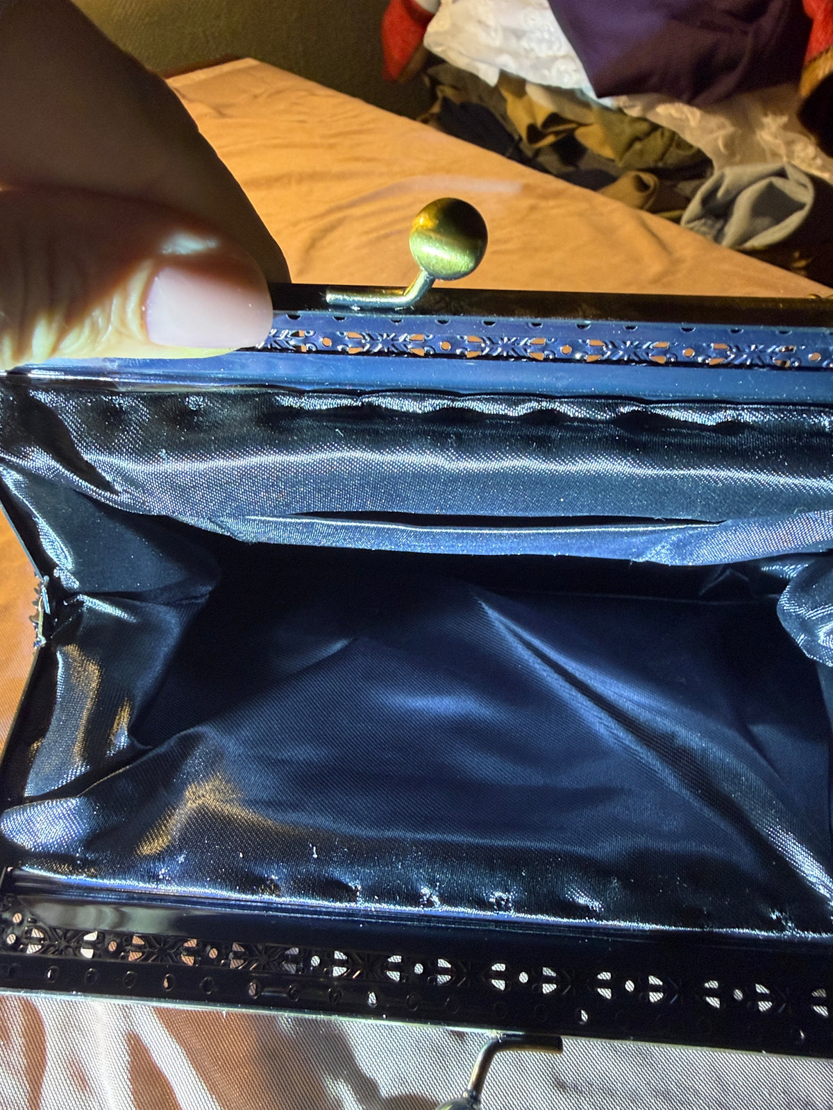 Peacock Beaded Evening Clutch with Gold Chain Strap