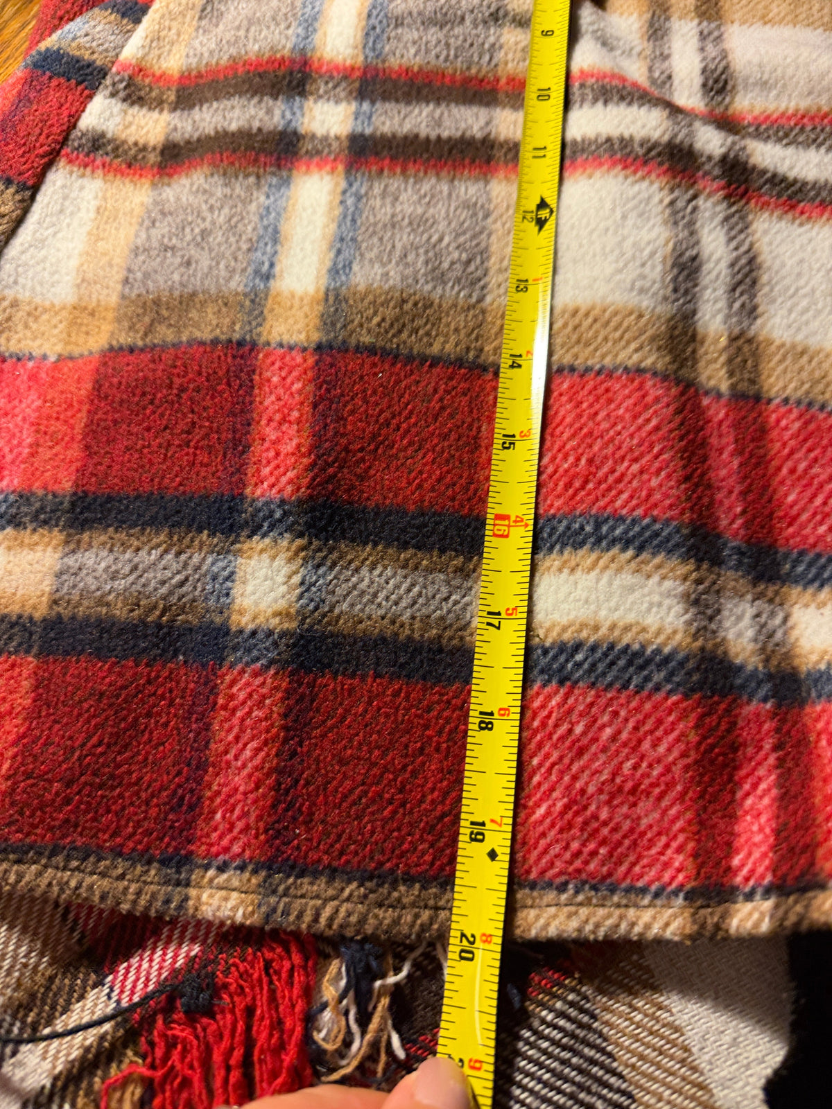 Takara Girls Plaid Hooded Vest with Fringe – Size Small